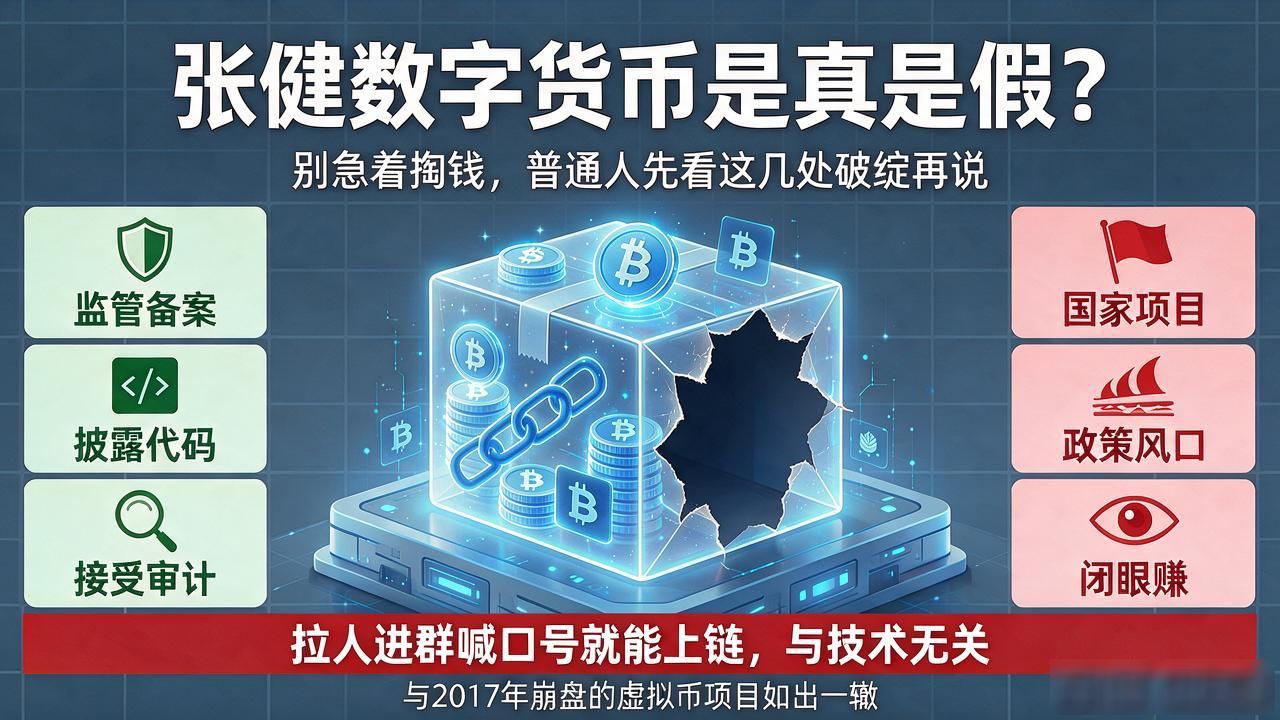 张健数字货币是真是假？别急着掏钱，普通人先看这几处破绽再说