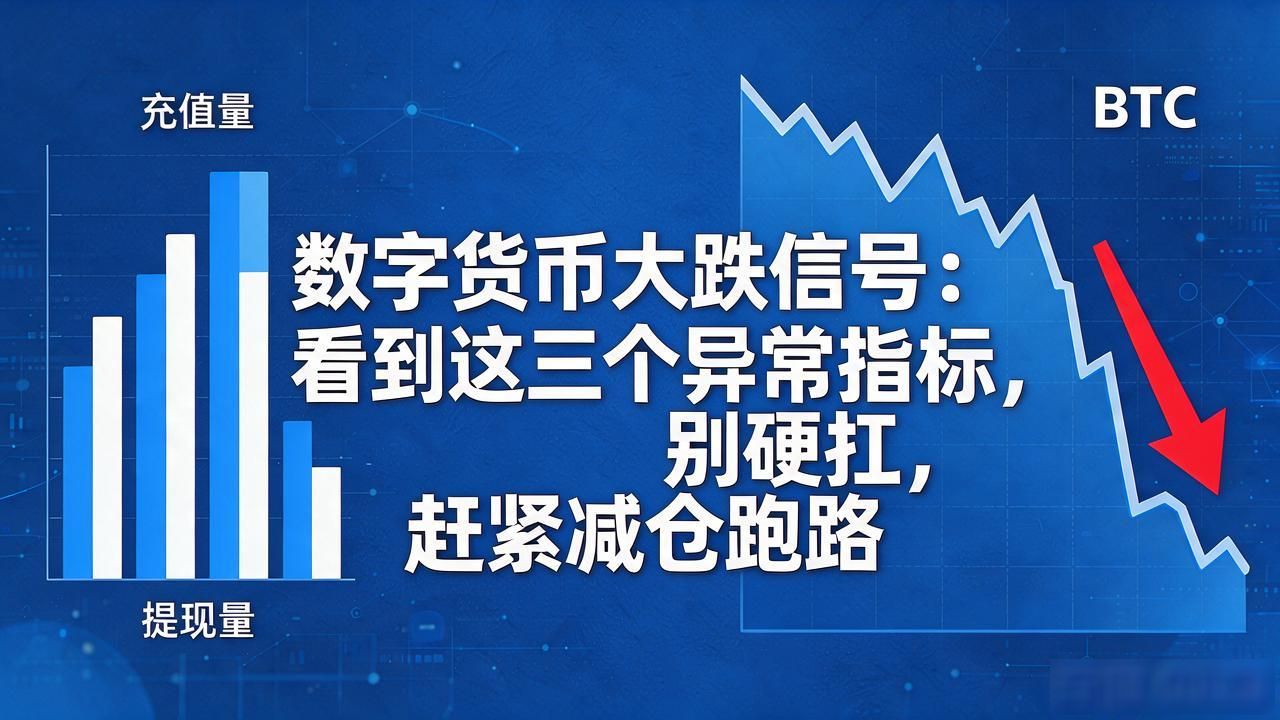 数字货币大跌信号：看到这三个异常指标，别硬扛，赶紧减仓跑路