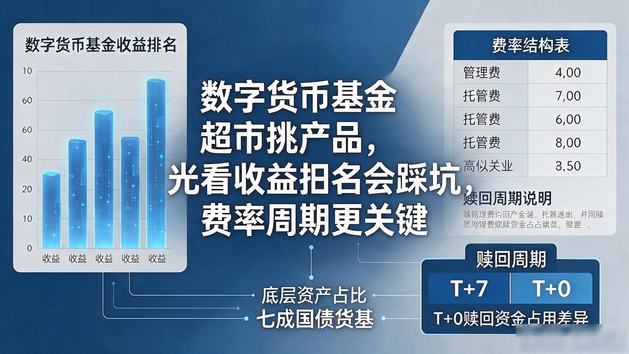 数字货币基金超市挑产品，光看收益排名会踩坑，费率周期更关键